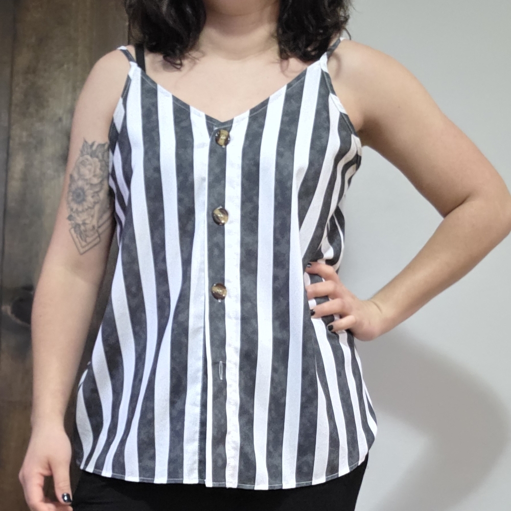 Black/Gray and White Tank Top.